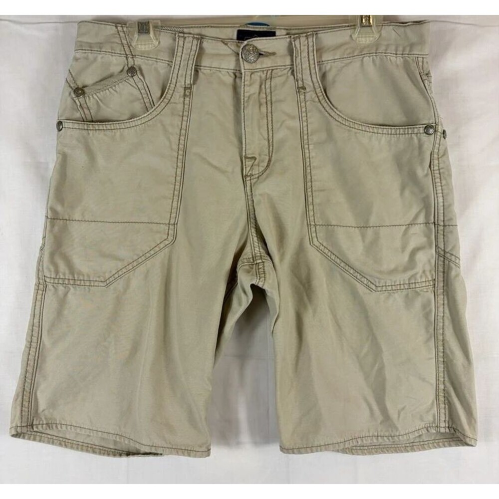 Rock & Republic Shorts Cargo Riveted Baggy Tan Khaki Men’s 32 Summer Casual Y2K